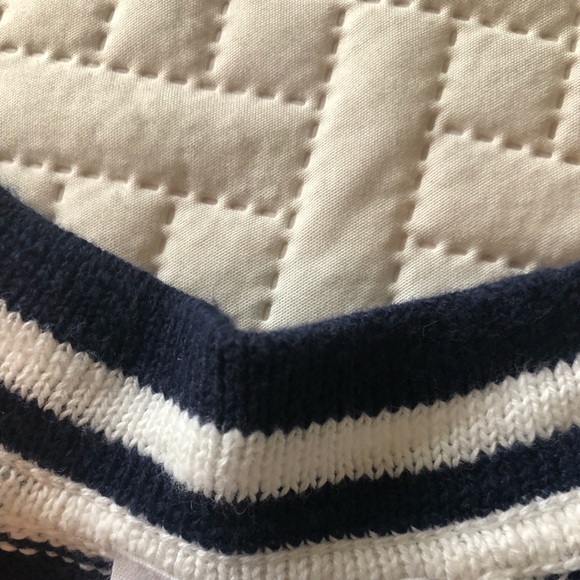 GAP navy and white striped, v-neck sweater - Picture 12 of 13